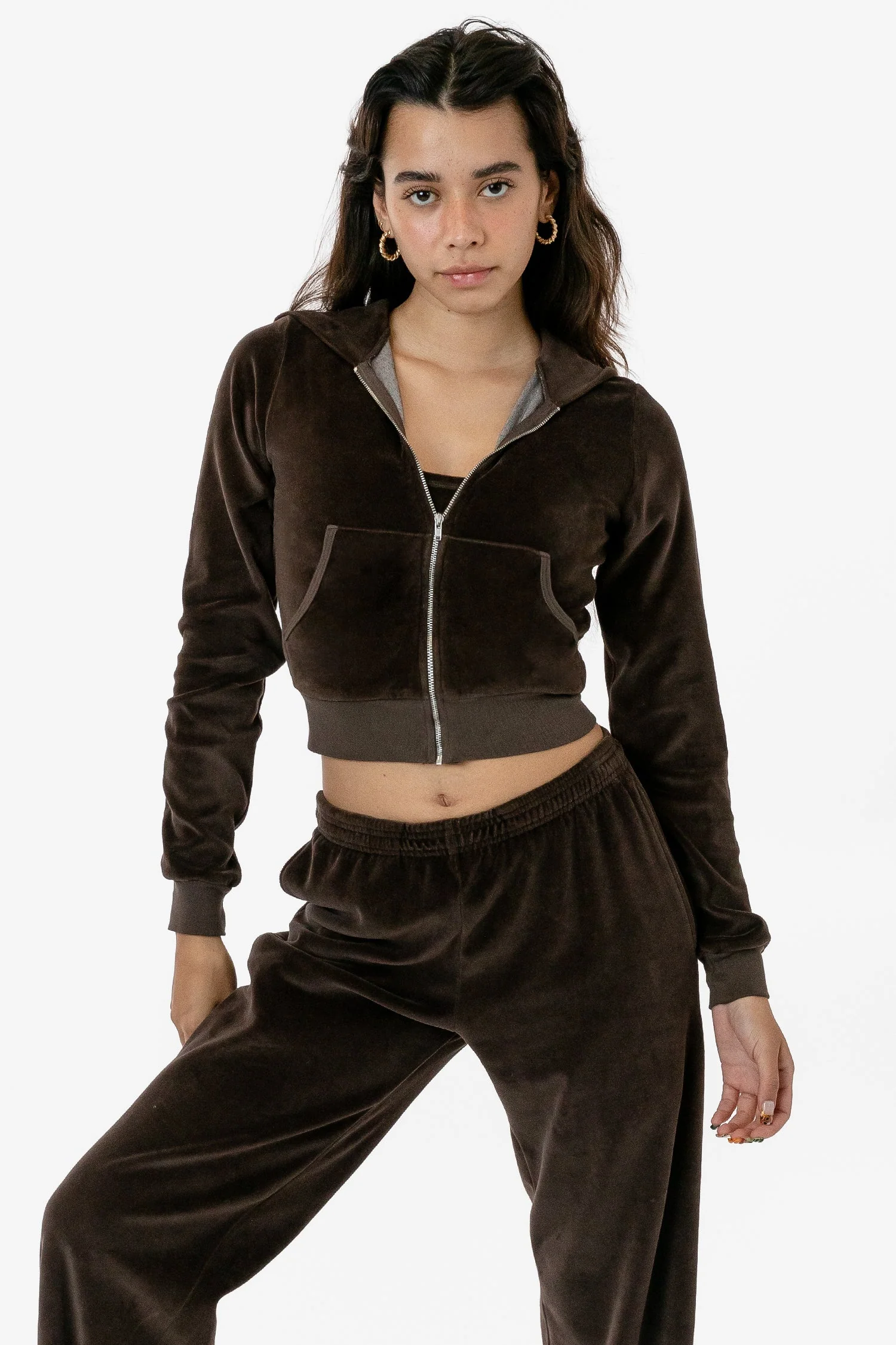 VLR310GD - Garment Dye Velour Mid-Length Zip-Up Hoodie - Image 11