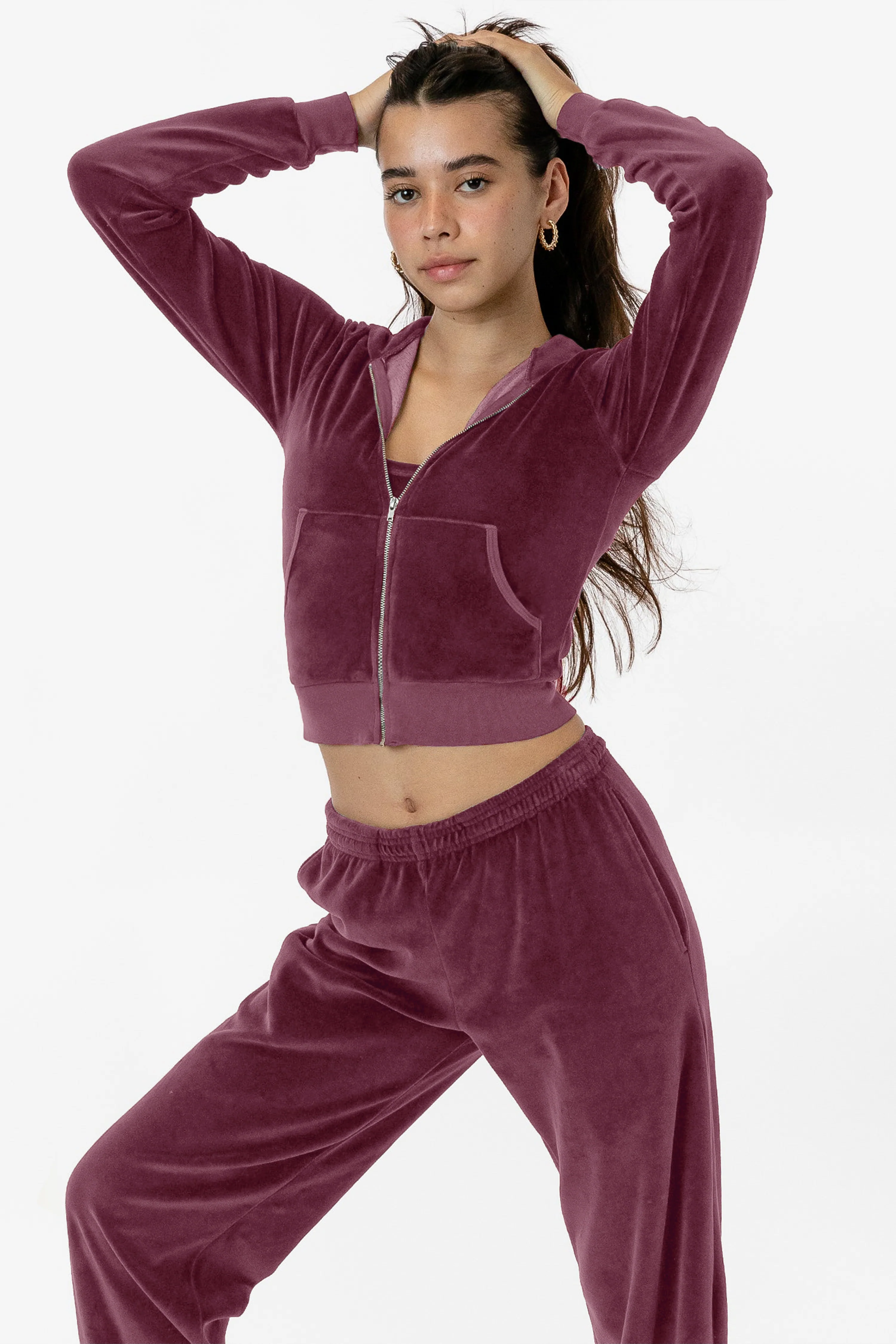 VLR310GD - Garment Dye Velour Mid-Length Zip-Up Hoodie - Image 33