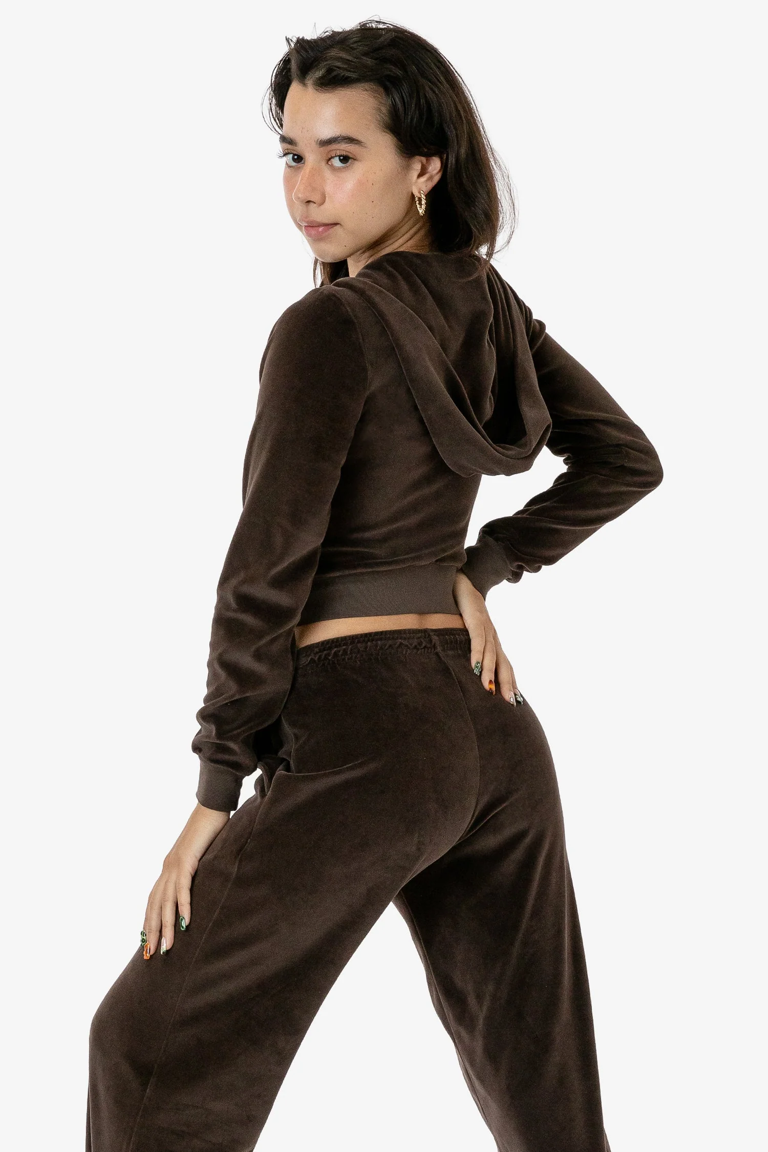 VLR310GD - Garment Dye Velour Mid-Length Zip-Up Hoodie - Image 6