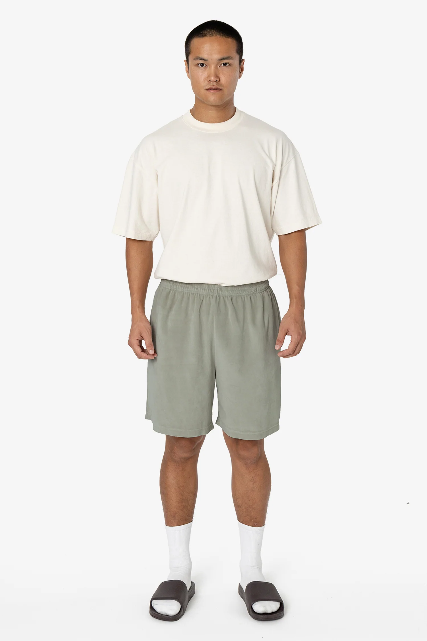 VLR442GD - Garment Dye Velour Mid-Length Wide Short - Image 17