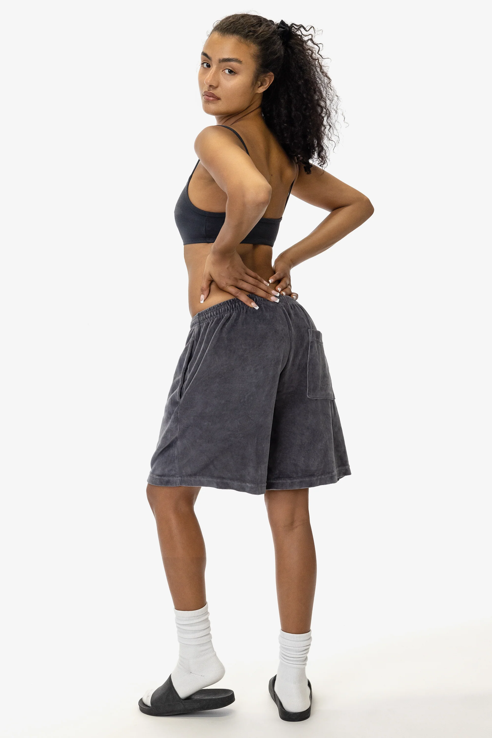 VLR442GD - Garment Dye Velour Mid-Length Wide Short - Image 24