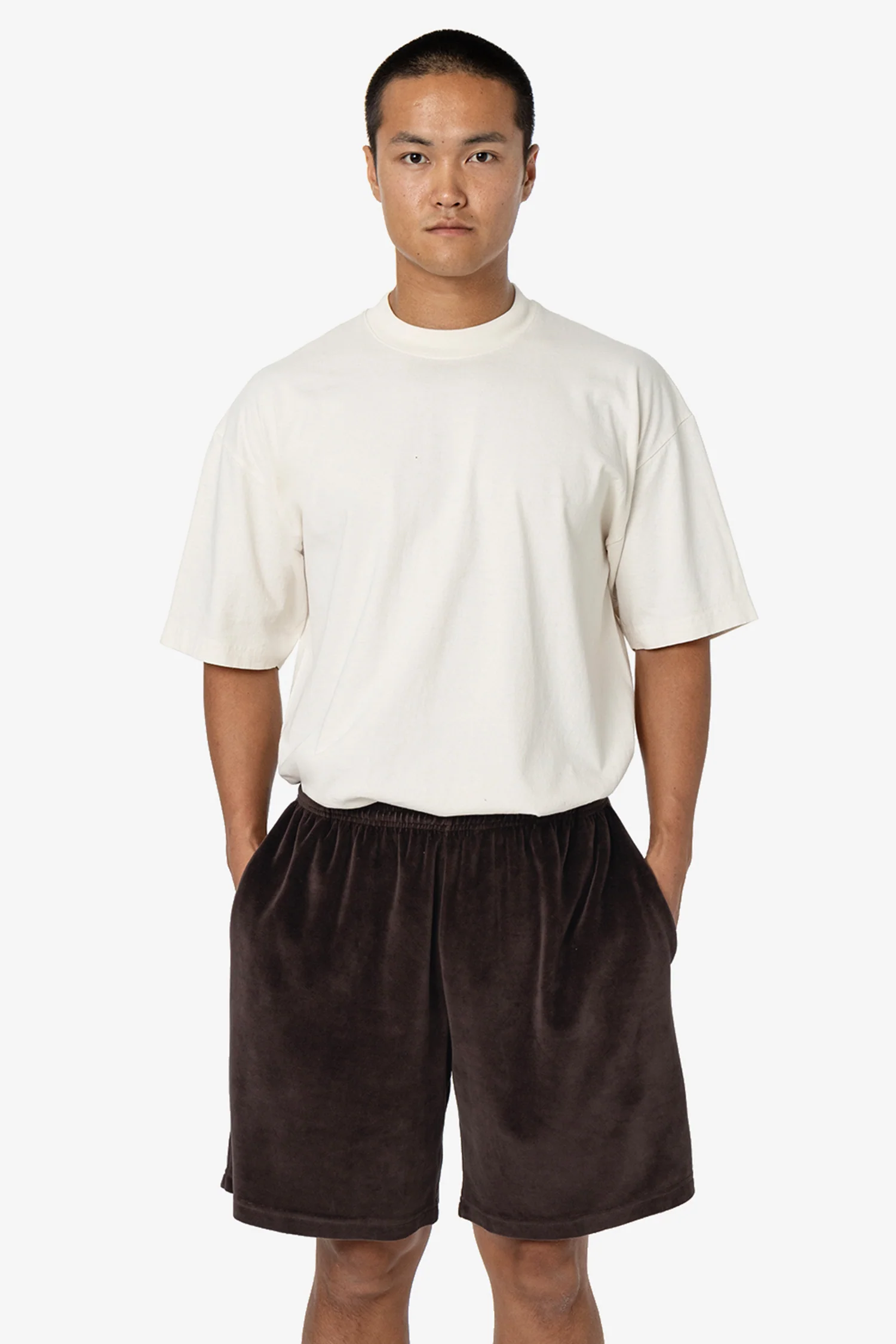VLR442GD - Garment Dye Velour Mid-Length Wide Short - Image 3