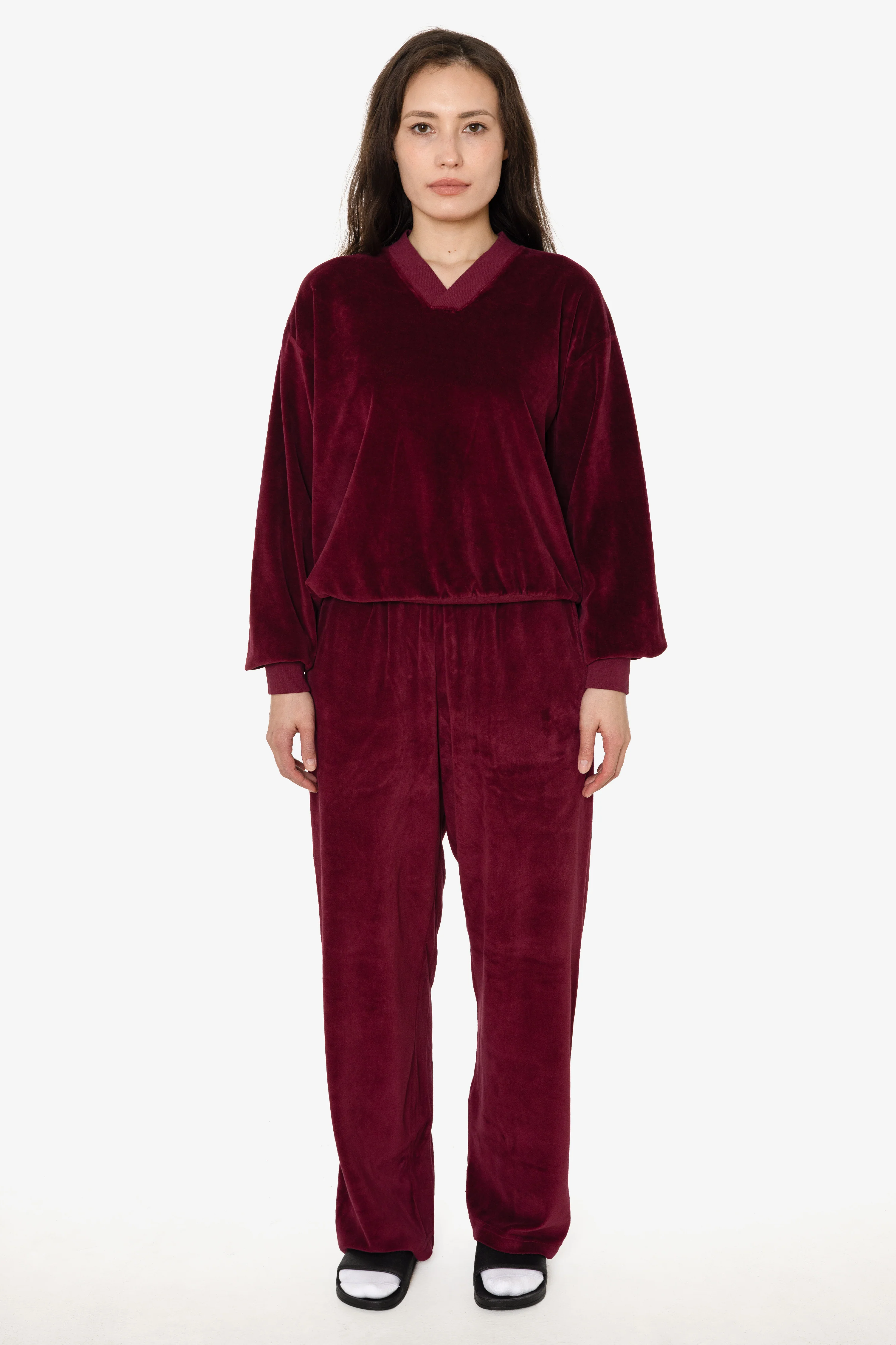 VLR445GD - Garment Dye Velour Open Bottom Sweatpants - Image 2