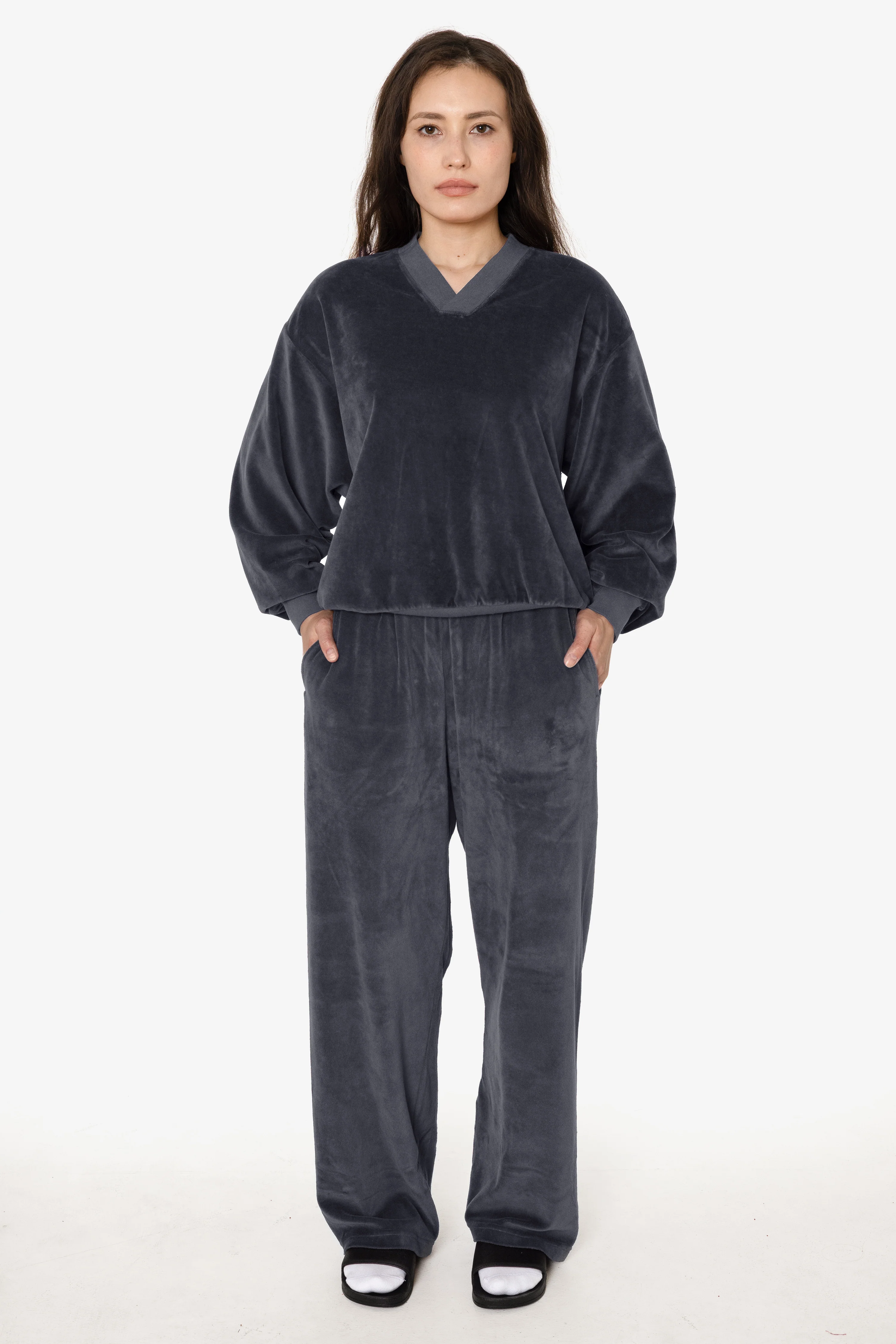 VLR445GD - Garment Dye Velour Open Bottom Sweatpants - Image 38