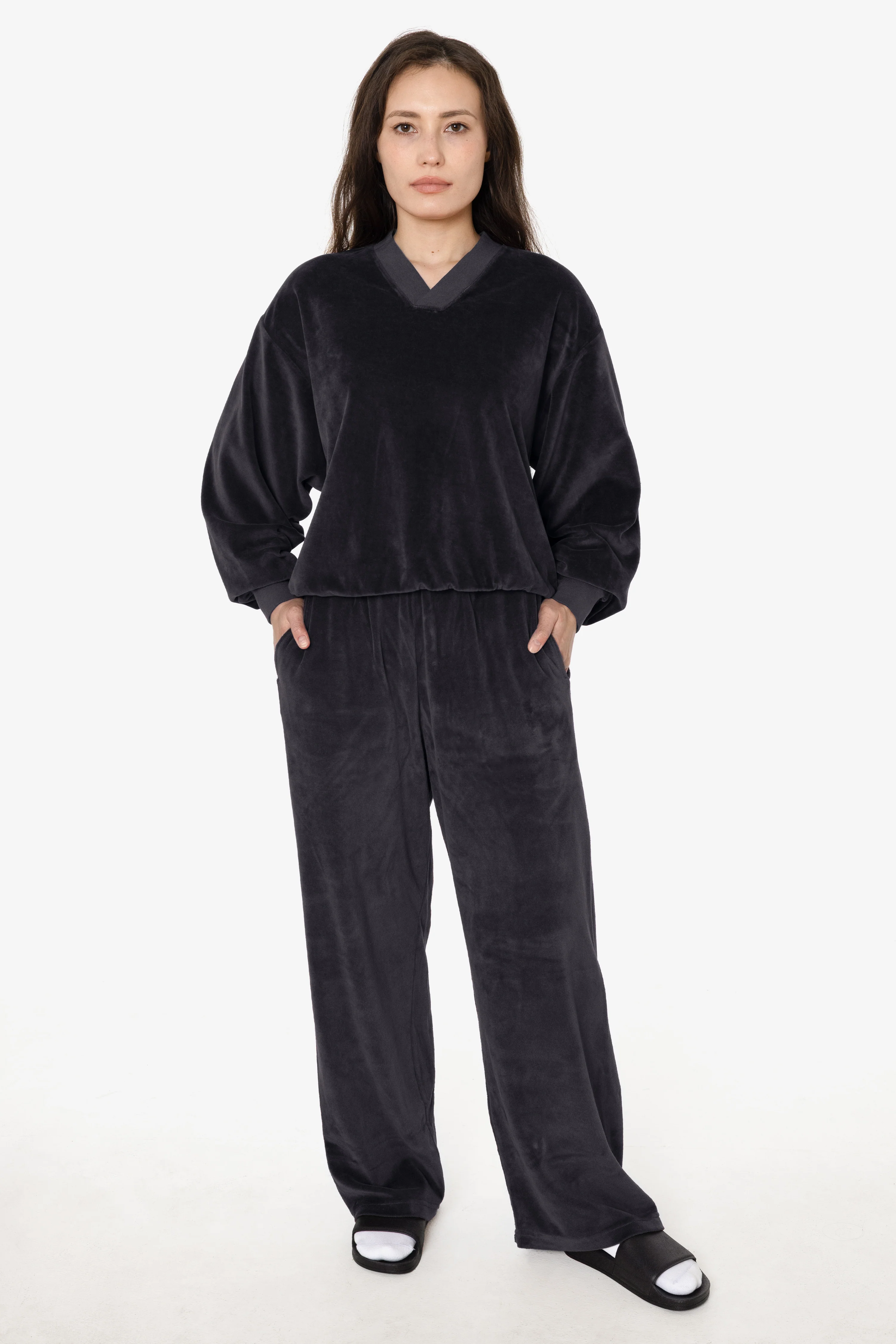 VLR445GD - Garment Dye Velour Open Bottom Sweatpants - Image 39