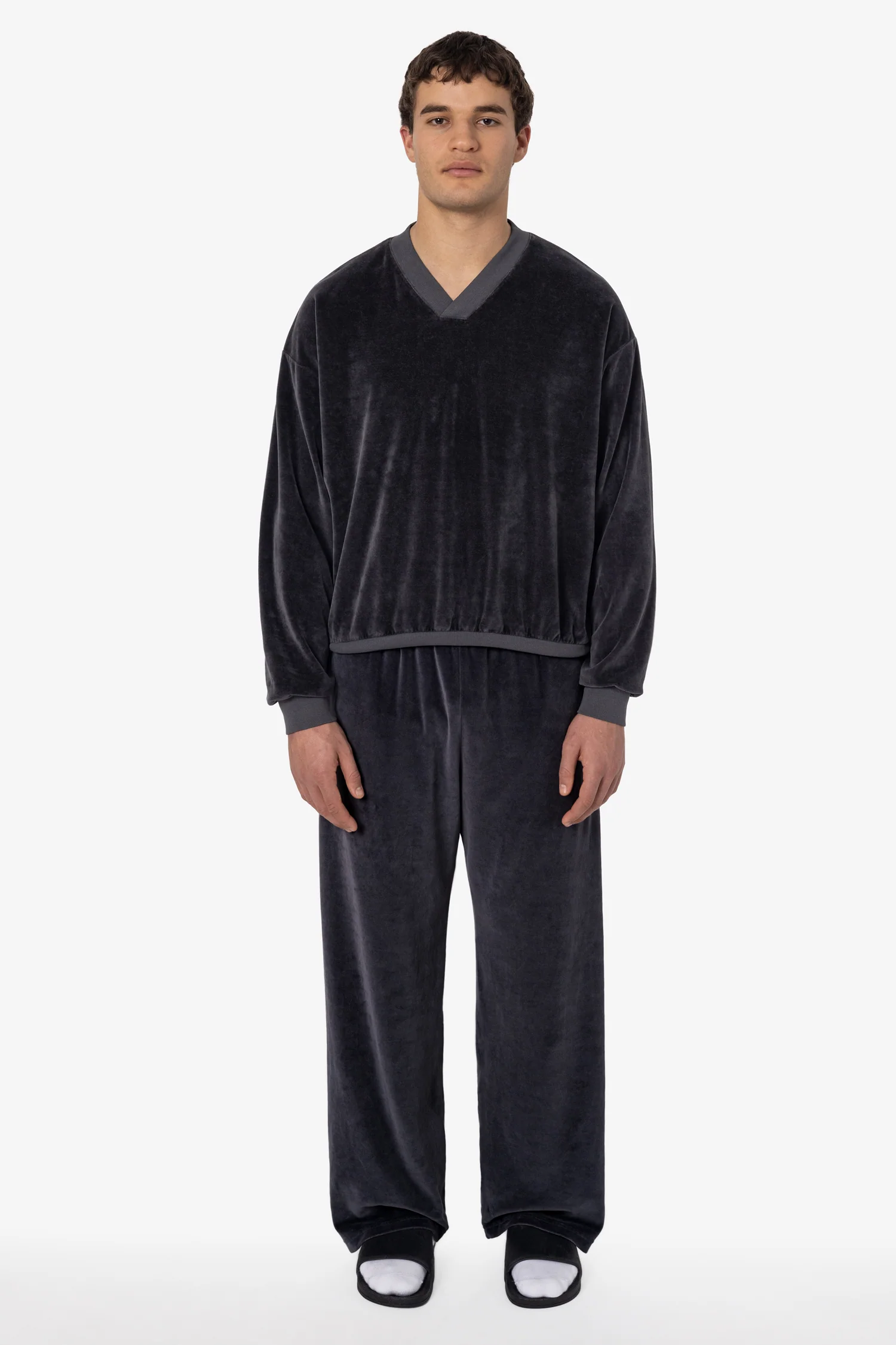VLR56GD - Garment Dye Velour V-neck Sweatshirt - Image 12