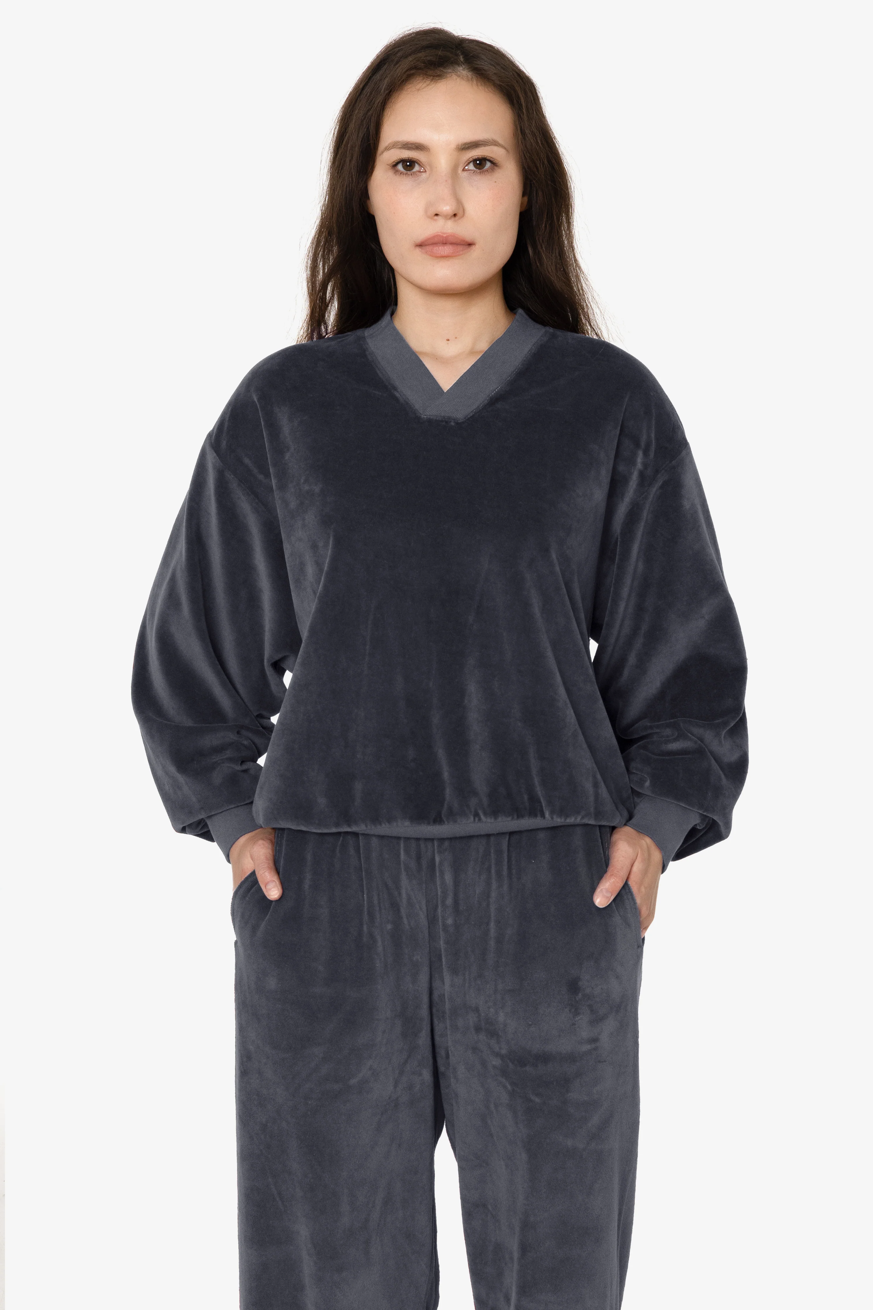VLR56GD - Garment Dye Velour V-neck Sweatshirt - Image 22