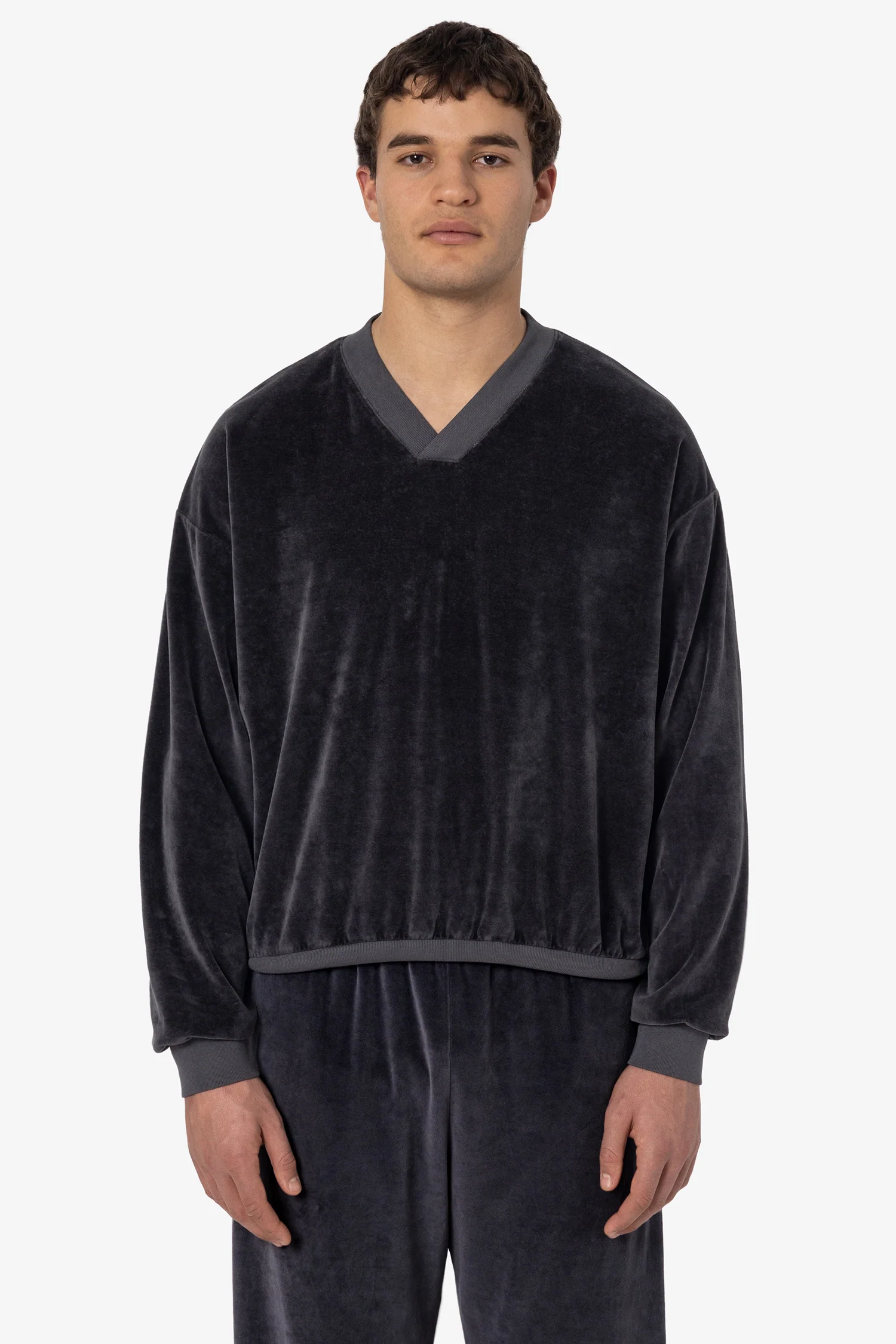 VLR56GD - Garment Dye Velour V-neck Sweatshirt - Image 3