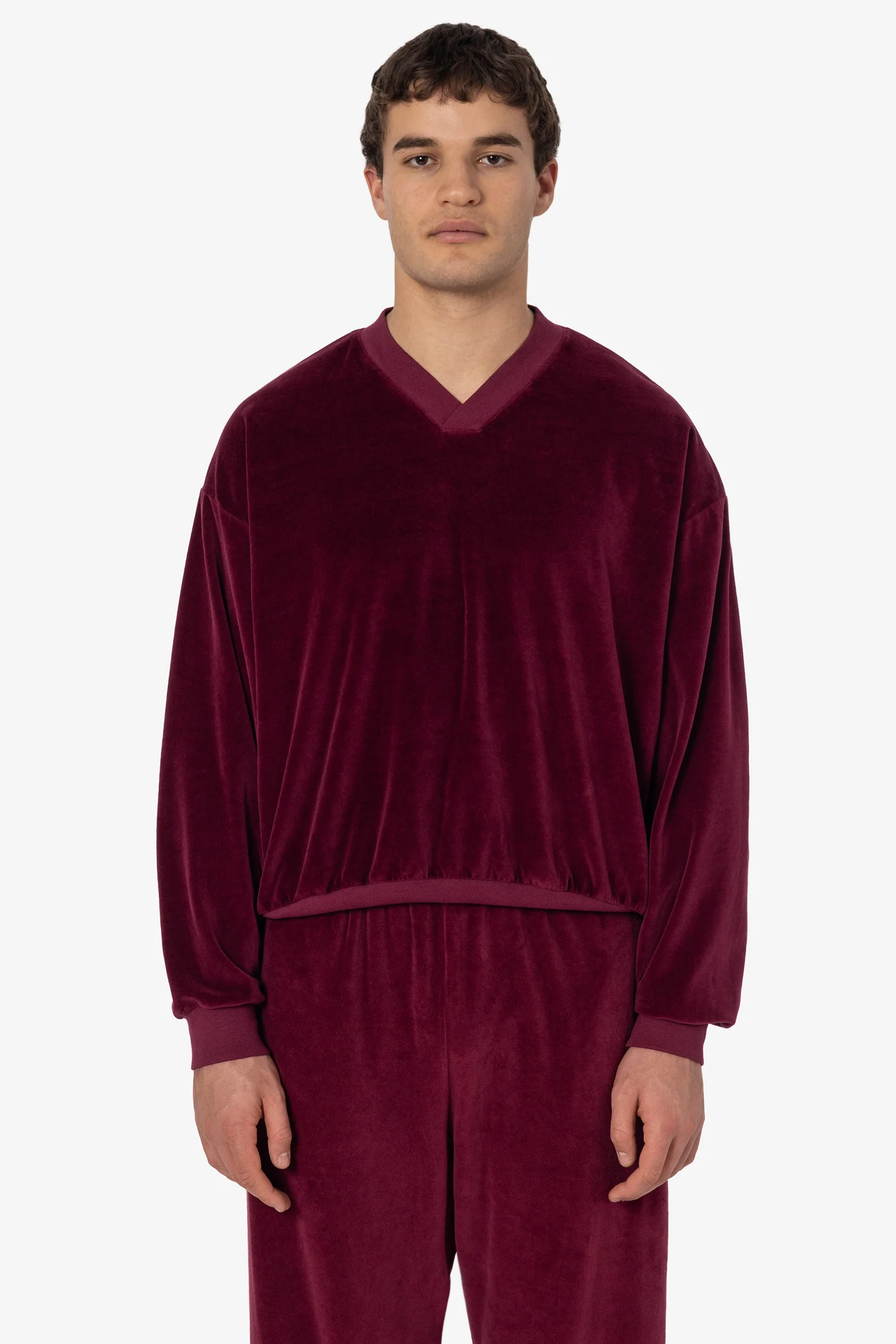 VLR56GD - Garment Dye Velour V-neck Sweatshirt - Image 6