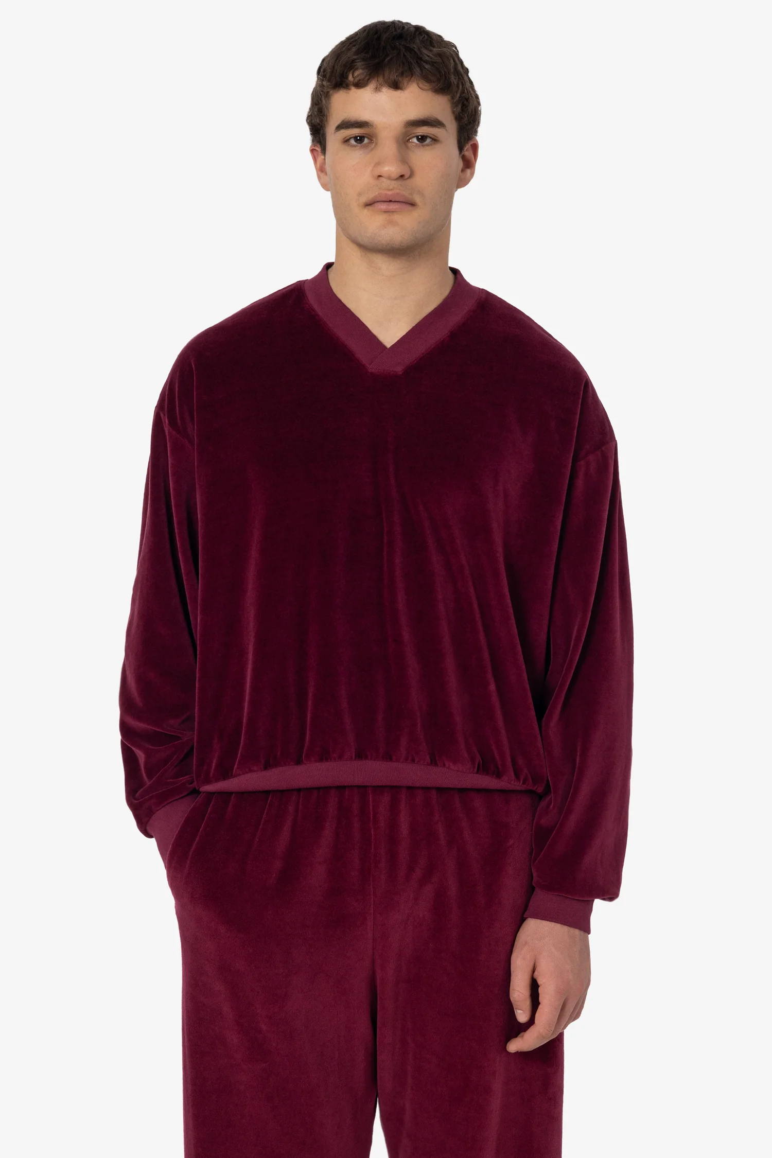 VLR56GD - Garment Dye Velour V-neck Sweatshirt - Image 7