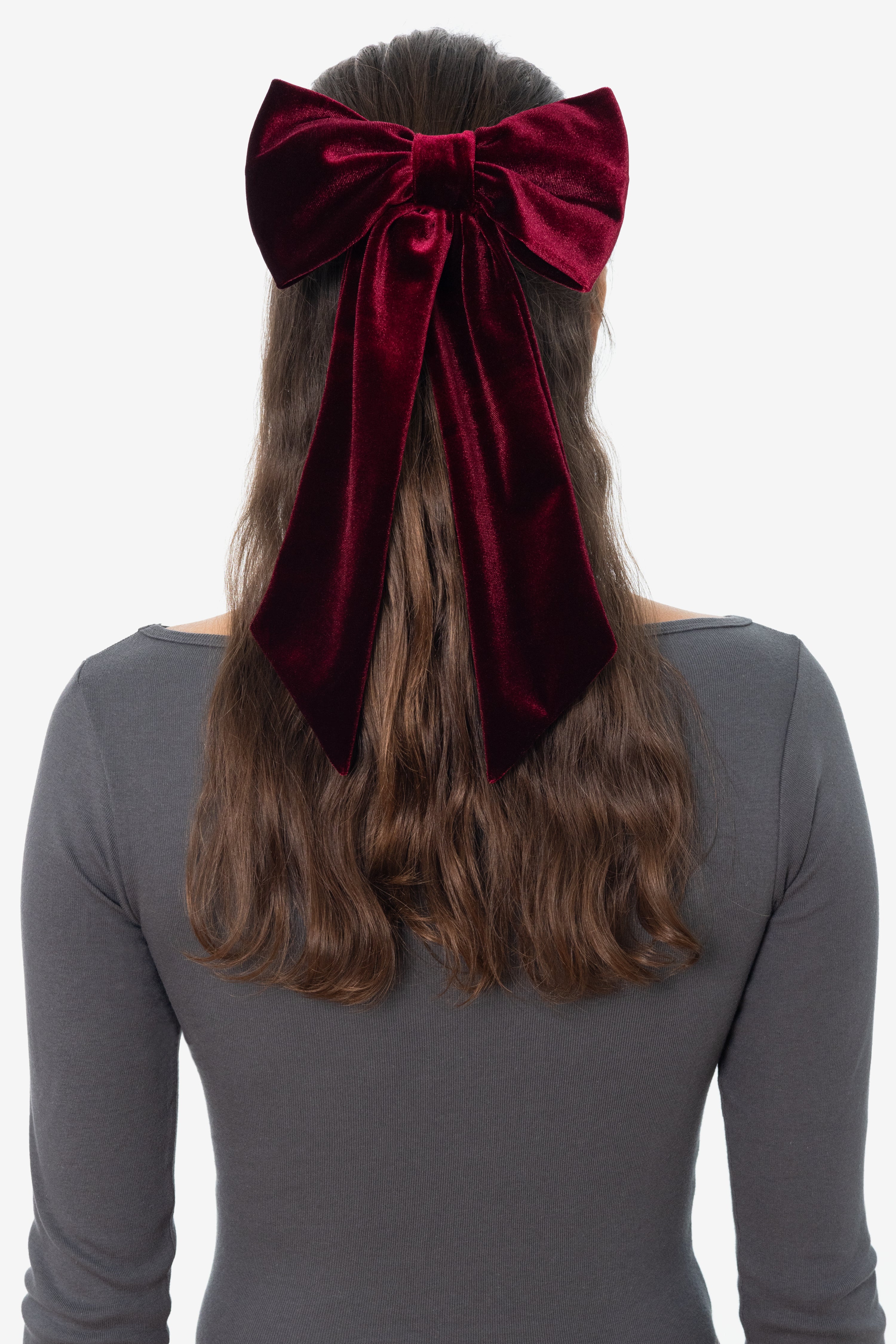 VVT051 - Velvet Long Schoolgirl Bow - Image 4