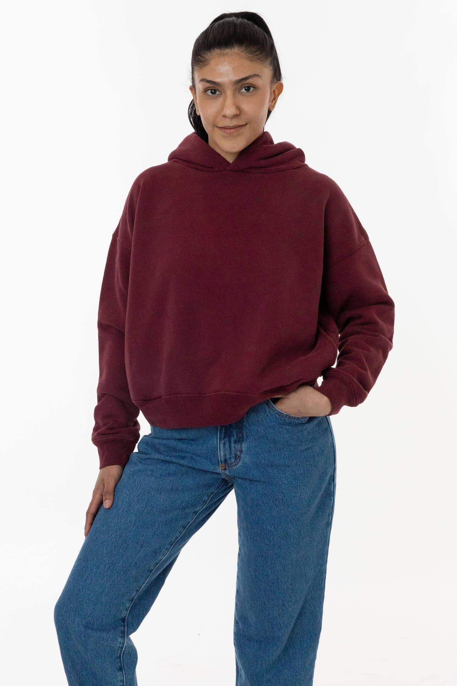 WF369GD - Puffy Heavyweight Fleece Cropped Hoodie - Image 3